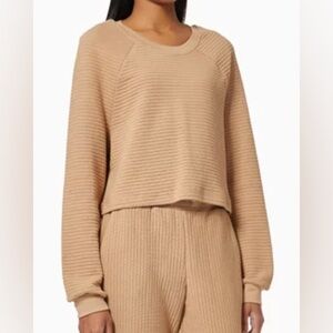 NWT The Range Tan Ripple Ottoman Raglan Sweatshirt